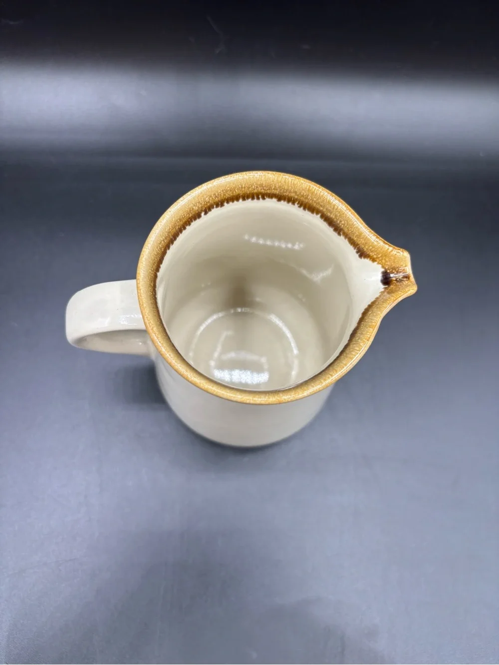 Vintage Ji Stonecrest Korea Creamer Pitcher Coffee Tea Cream Brown Handle Spout